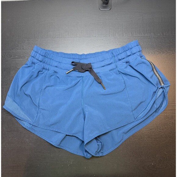 Lululemon Lined Running Shorts Women’s Size 4 Blue 2” - Picture 2 of 9